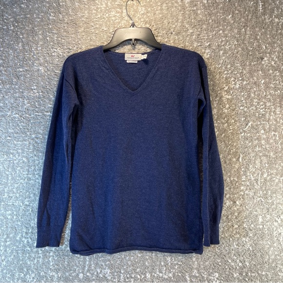 Vineyard Vines Tops - VINEYARD VINES WOMEN XXS BLUE WOOL CASHMERE BLEND KNIT PULLOVER TUNIC SWEATER